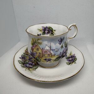 Vintage Queens Fine Bone China Teacup & Saucer Rosina China Co Ontario Cottage